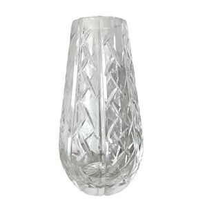 Vintage Leaded Waterford Crystal Diamond Cut Pattern Flower Vase Urn VAS9M5